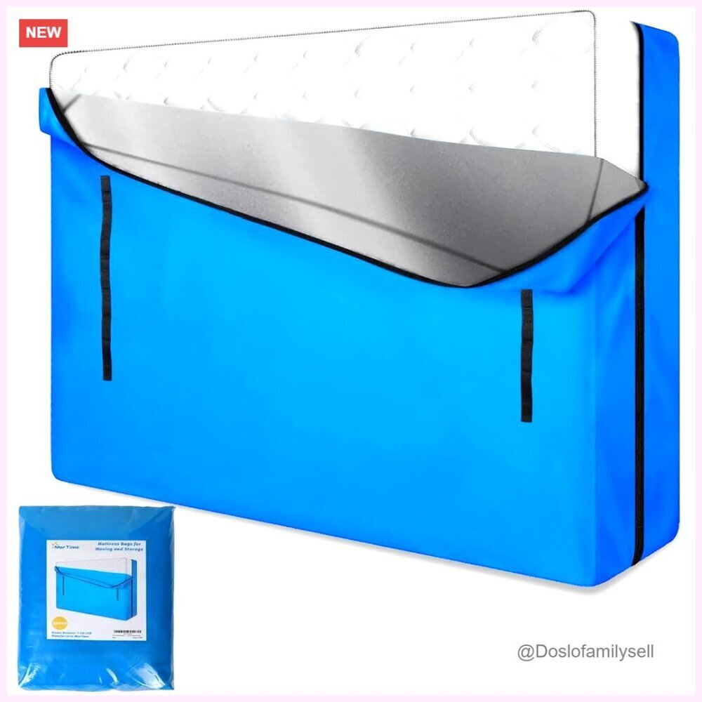 Zippered Mattress Storage Bag with 8 Handles, Waterproof Protector Cover